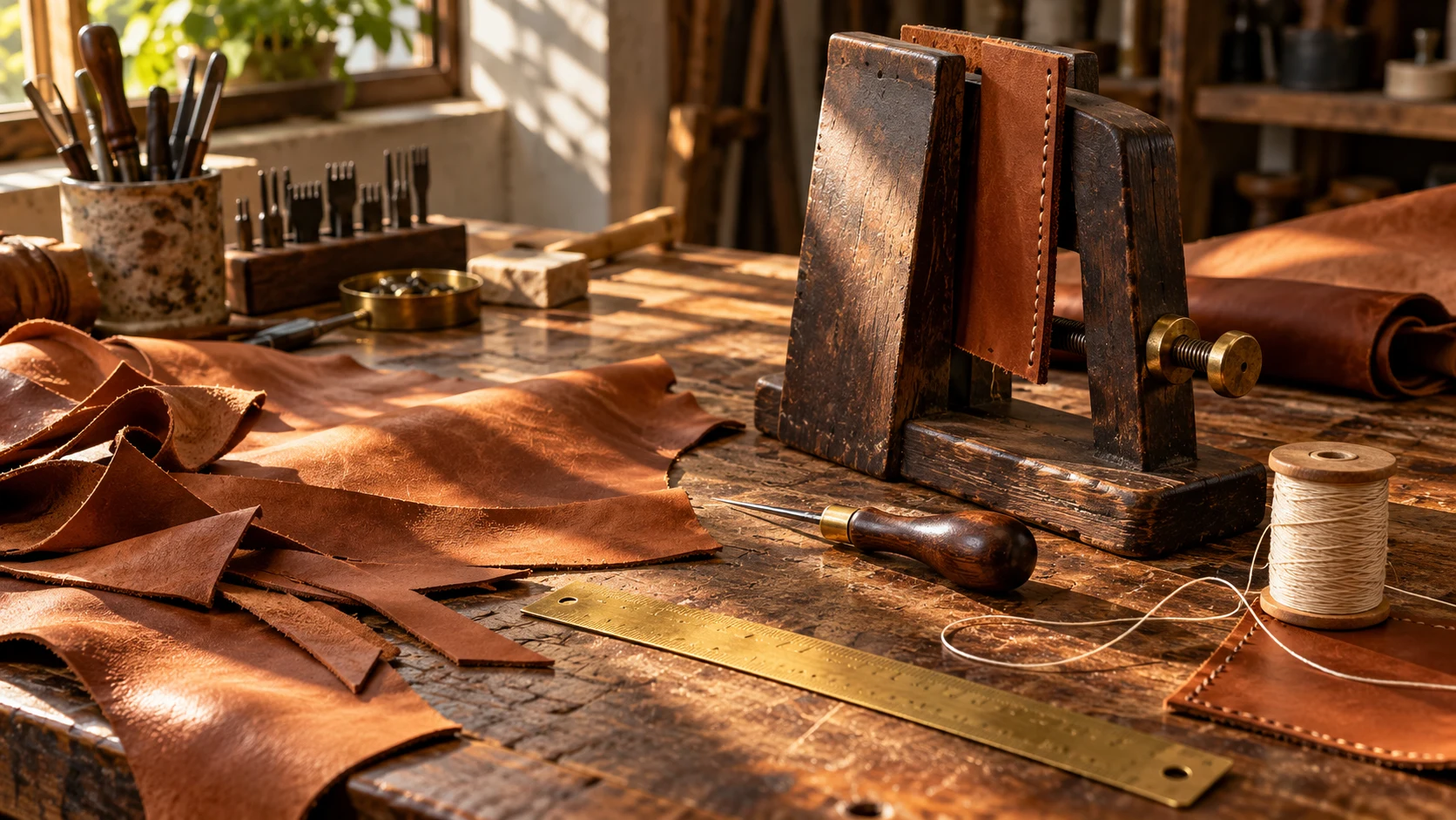 Leatherworking tools collection